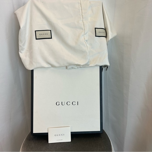 GUCCI ‘Jem’ black leather faux Pearl red blue white velvet stripe riding boot 39 - Picture 14 of 15